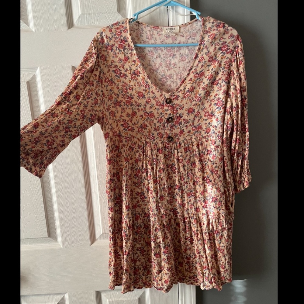 Umgee Floral Dress with button detail